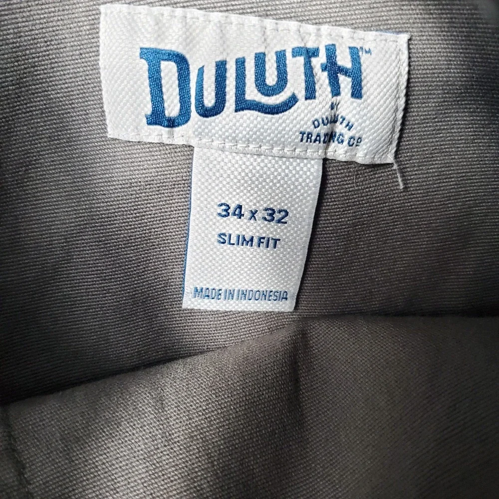 Duluth Trading Co Mens Flex Fire Hose Slim Fit Pants Grey 34x30 Workwear Rugged